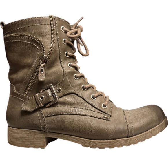 G by Guess Taupe Combat Boots - Picture 1 of 1